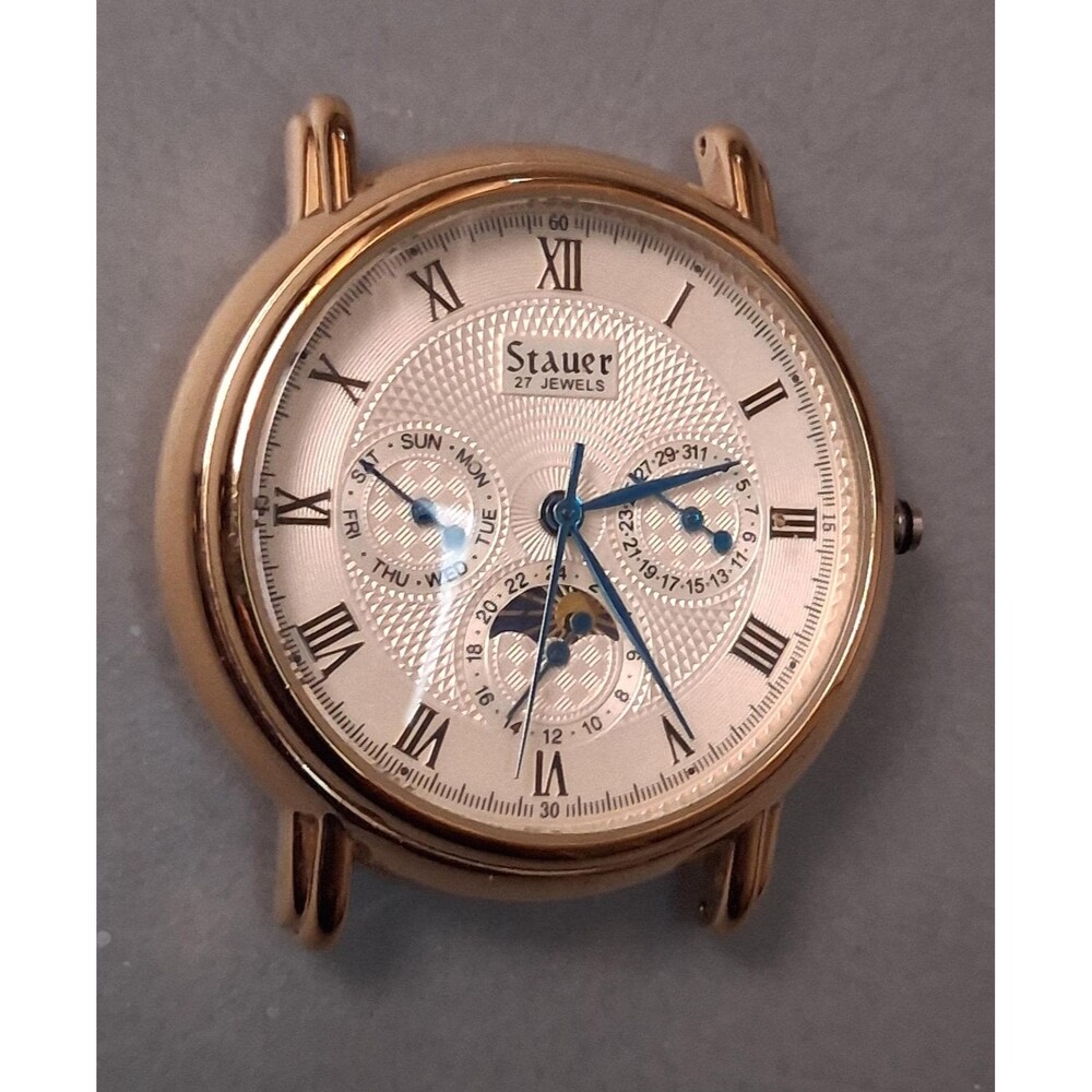 Vintage Stauer Automatic Calendar Watch Mens Visible Back